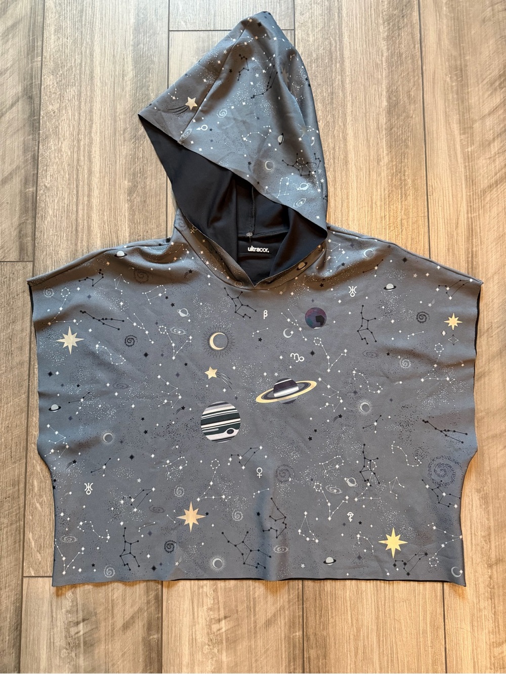 Ultracor Galaxy Celestial Hooded Crop Sleeveless Top XSmall Zodiac Constellation